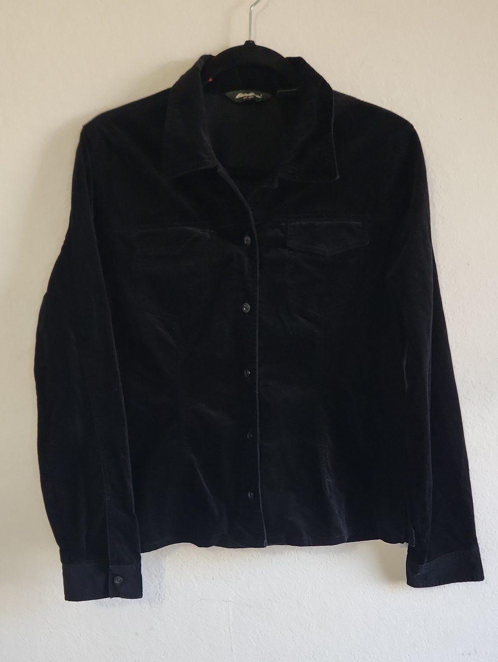 Gorpcore Eddie Bauer Cotton Black Corduroy Button Down Shirt Jacket M